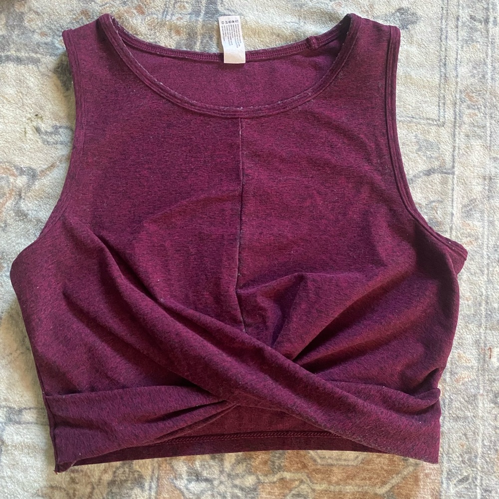 Yogalicious Purple Twist Front Athletic Crop Tank